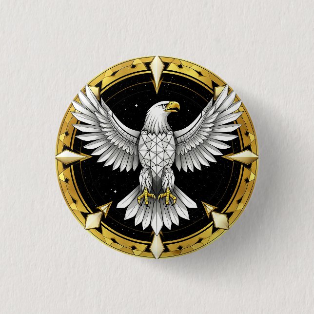 🦅Abstrakt Örnvinge Geometrisk Frihet Knapp (Framsida)