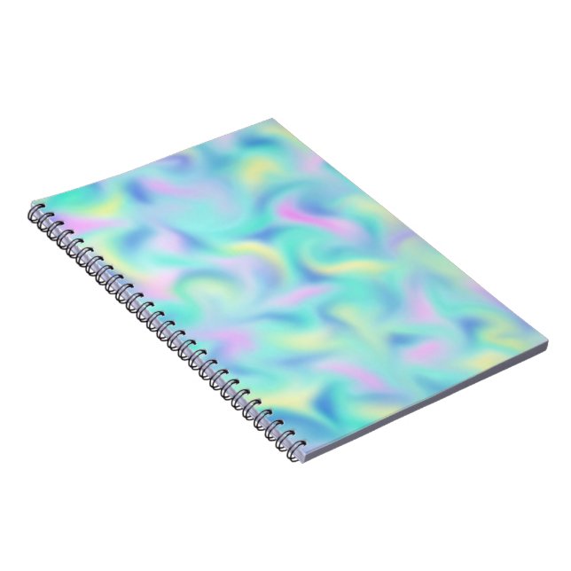 Abstrakt Oskarp Söt Pastel Swirls Mönster Anteckningsbok (Högra Sidan)