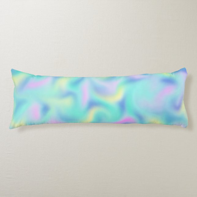 Abstrakt Oskarp Söt Pastel Swirls Mönster Kroppskudde (Framsidan)