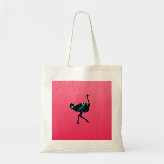 Abstrakt Ostrich Budget Tote Tygkasse (Framsidan)