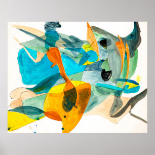 abstrakt på papper med vibrerande färg, s poster