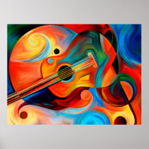 Abstrakt på subjekt av musik och rå poster