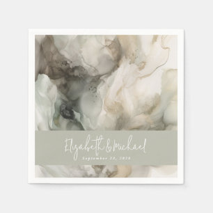 Abstrakt Paediatric Sage Grönt Bröllop Pappersservett