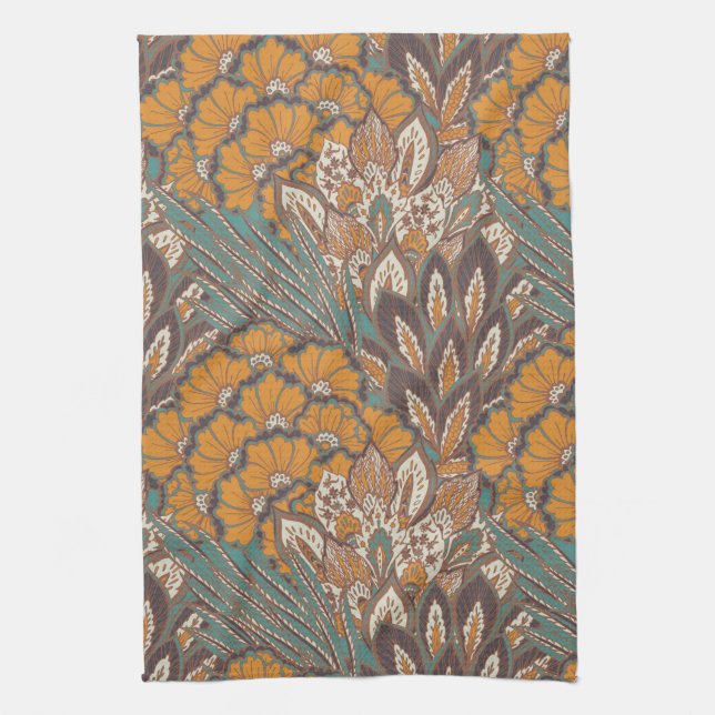 Abstrakt påfågelfjädermönster kökshandduk (Vertikal)