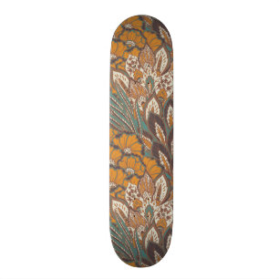 Abstrakt påfågelfjädermönster mini skateboard bräda 18,7 cm