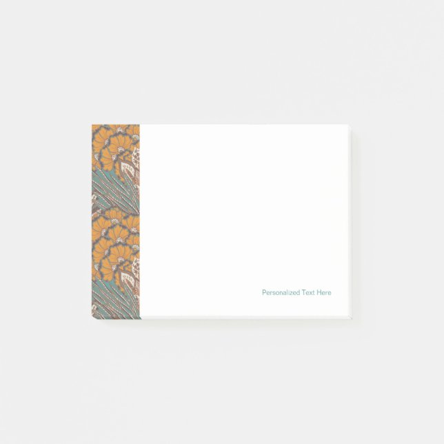 Abstrakt påfågelfjädermönster post-it block (Framsida)