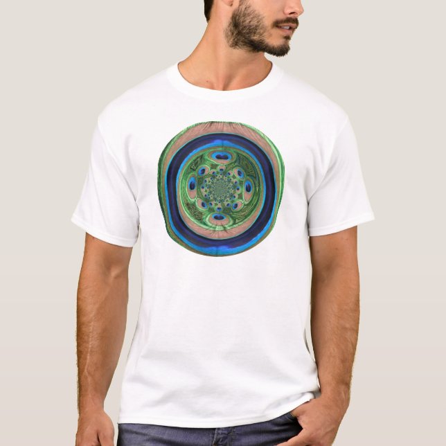 Abstrakt påfågelmanar T-tröja Tee Shirt (Framsida)