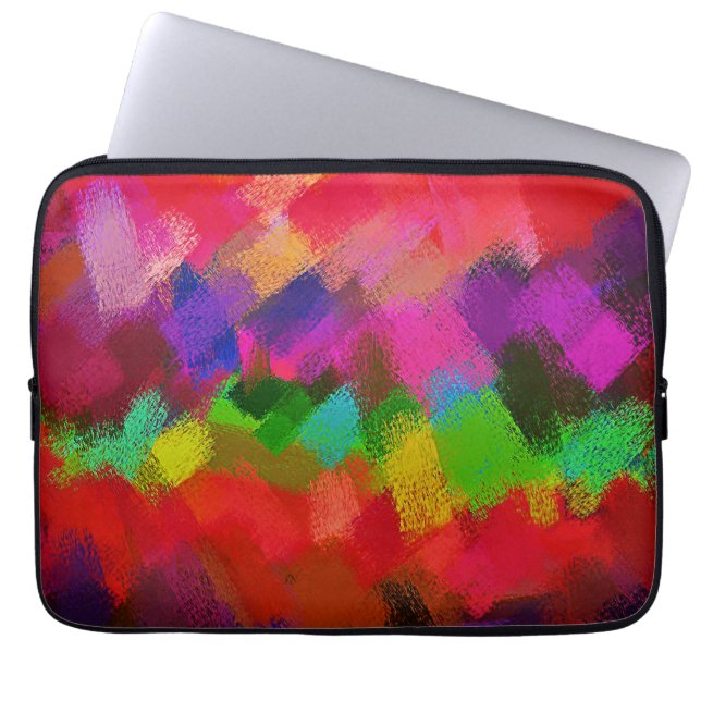 Abstrakt Paint Färg Penseldrag nr 2 Laptop Sleeve (Framsidan)