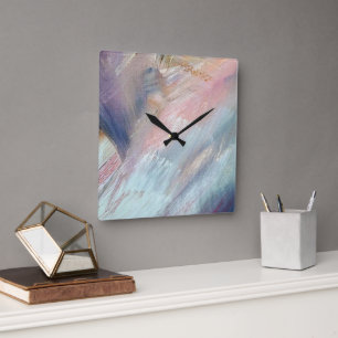 Abstrakt Paint Mönster Fyrkantig Klocka