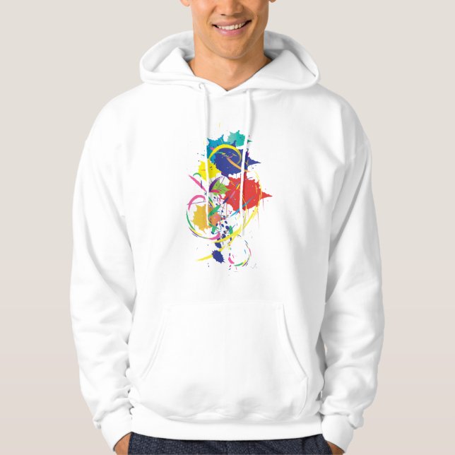 Abstrakt Paint Splatter Art Modern Coola.ai Hoodie (Framsida)