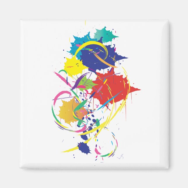 Abstrakt Paint Splatter Art Modern Coola.ai Magnet (Framsidan)