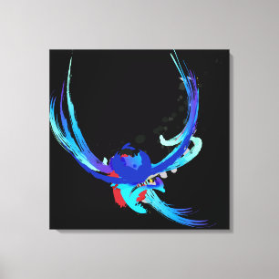 Abstrakt Paint Splatter Bird in Flight Canvastryck