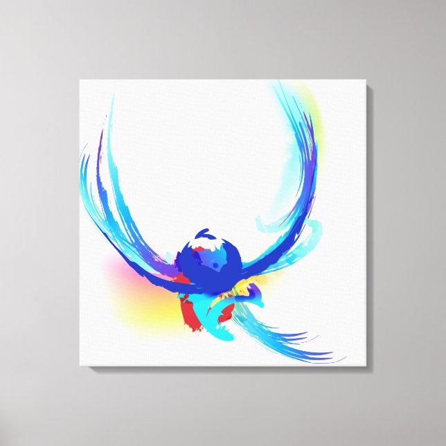 Abstrakt Paint Splatter Bird in Flight Canvastryck (Framsida)