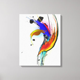 Abstrakt Paint Splatter Bird of Paradise Canvastryck