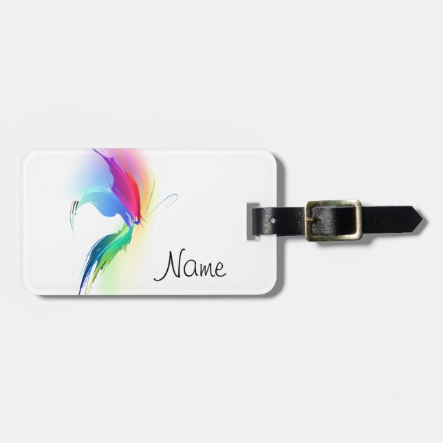 Abstrakt Paint Splatter Butterfly Bagagebricka (Horisontell Framsida)