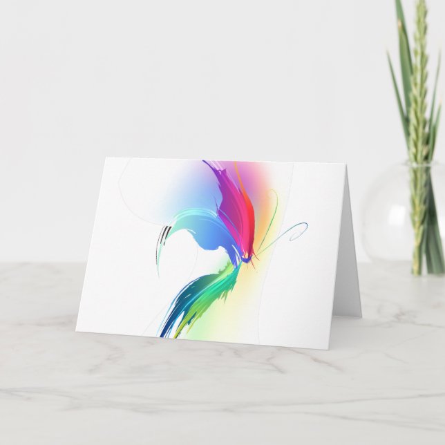 Abstrakt Paint Splatter Butterfly Kort (Framsida)