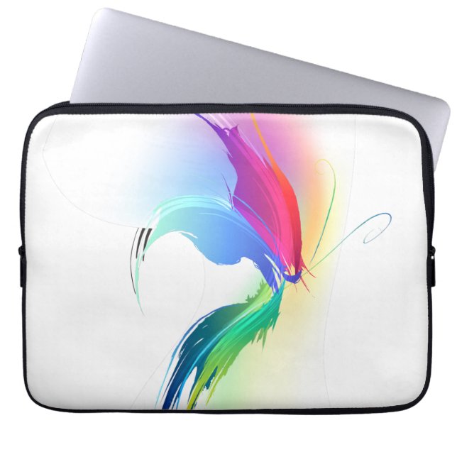 Abstrakt Paint Splatter Butterfly Laptop Sleeve (Framsidan)