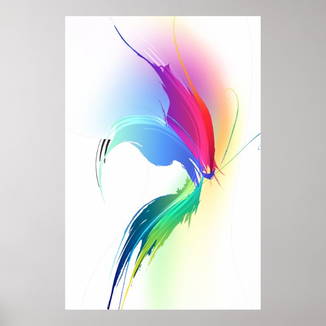 Abstrakt Paint Splatter Butterfly Poster (Framsidan)