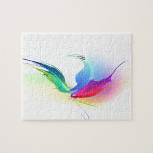 Abstrakt Paint Splatter Butterfly Pussel