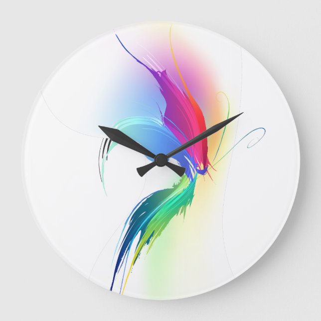 Abstrakt Paint Splatter Butterfly Stor Klocka (Framsida)