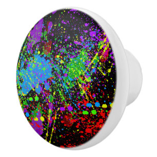 Abstrakt Paint Splatter Ceramic Knob Knopp