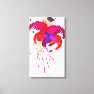 Abstrakt Paint Splatter Fuchsia Canvastryck