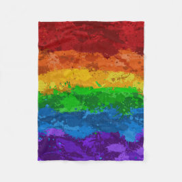 Abstrakt Paint Splatter LGBTQ-Pridet Rainbow Flagg Fleecefilt