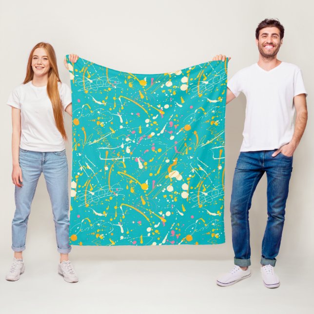 Abstrakt Paint Stänk Fleecefilt (På plats)