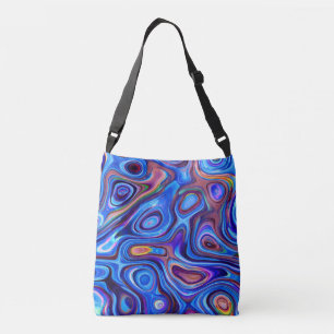 Abstrakt Paint Swirls Lila Rosa Blue Orange Axelväska