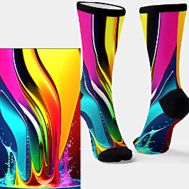 Abstrakt Paint Swirls med Stänk på Black