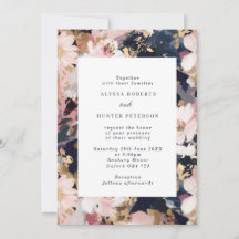 Abstrakt Painterly  & Navy Blommigt Bröllop