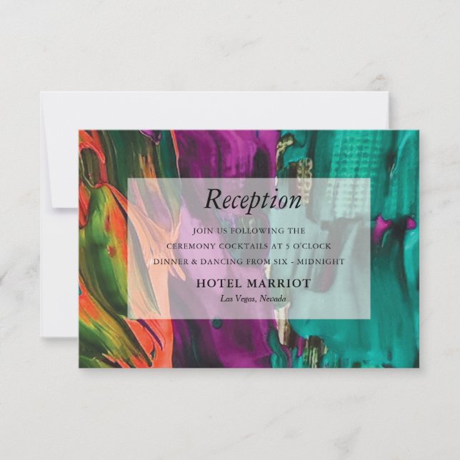 Abstrakt Painting Acrylic Reception Card Inbjudningar (Framsida)