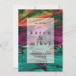 Abstrakt Painting Acrylic Spara datuminbjudan Inbjudningar