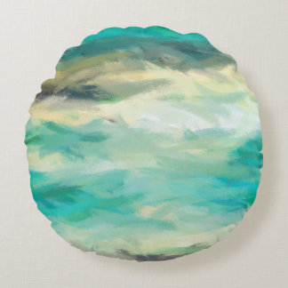 Abstrakt Painting Art #43 Rund Kudde