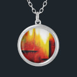 Abstrakt Painting by Hizli Silverpläterat Halsband<br><div class="desc">Abstrakt Painting in red,  gult and black by Serdar Hizli</div>
