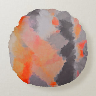 Abstrakt Painting Färg #23 Rund Kudde