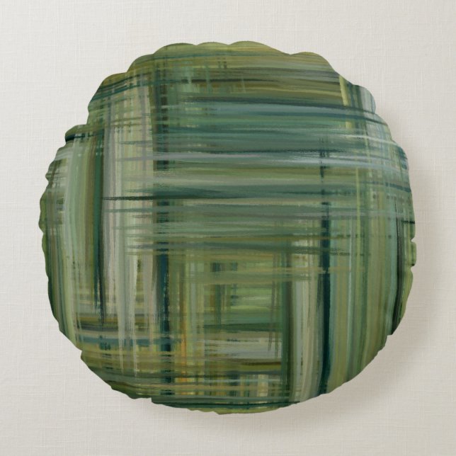 Abstrakt Painting Färg #88 Rund Kudde (Framsidan)