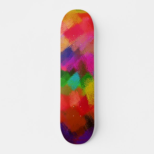 Abstrakt Painting Färger #3 Mini Skateboard Bräda 18,5 Cm (Framsida)