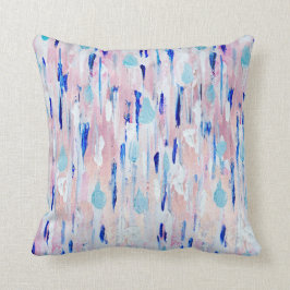Abstrakt Painting Rosa Blue Copper Ro Guld Kudde