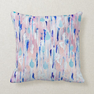 Abstrakt Painting Rosa Blue Copper Ro Guld Kudde