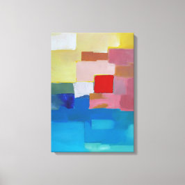 Abstrakt Painting Sea / Island / Himlar - Red Squa Canvastryck