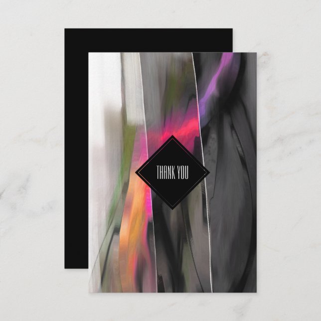 Abstrakt Painting Tack Birthday Card Inbjudningar (Fram/baksida)