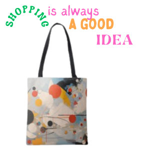 Abstrakt Painting Thin Line Art Shapes Tote Bag Tygkasse
