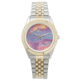Abstrakt Painting Watch Ansikte Armbandsur