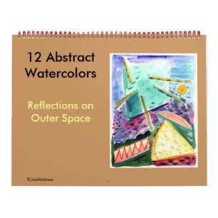 Abstrakt Paintings-12 vattenfärger Space-serie Kalender