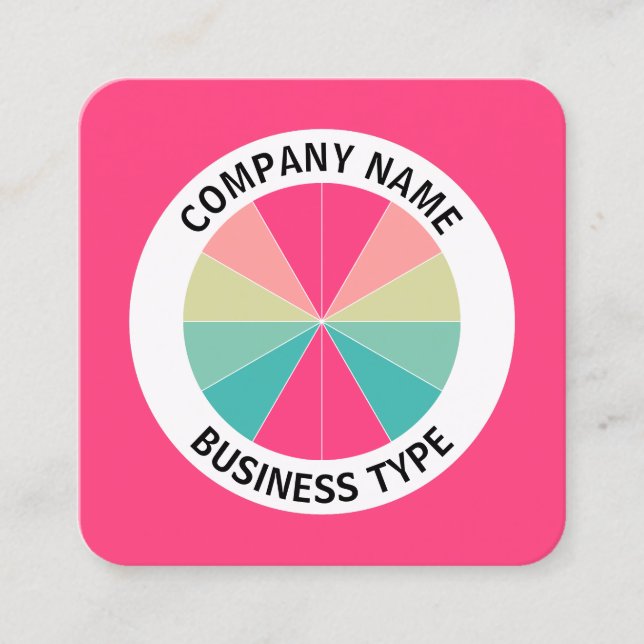Abstrakt Paj 01 - Red #FF407F Fyrkantigt Visitkort (Framsida)