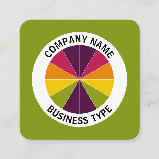Abstrakt Paj 02 - Grönt nr 809711 Fyrkantigt Visitkort (Framsida)