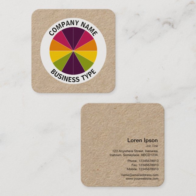 Abstrakt Paj 02 - Kraft Fyrkantigt Visitkort (Fram/baksida)