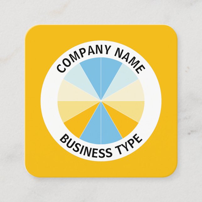 Abstrakt Paj 04 - Amber #F8BC08 Fyrkantigt Visitkort (Framsida)