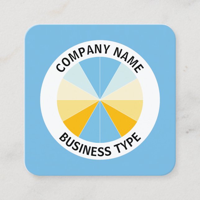 Abstrakt Paj 04 - Blue #76BCE5 Fyrkantigt Visitkort (Framsida)